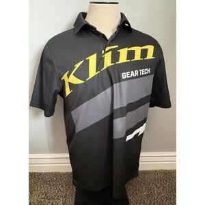KLIM Gear Tech Polo Shirt Mens Size‎ Large Black/Yellow Short Sleeve Performance